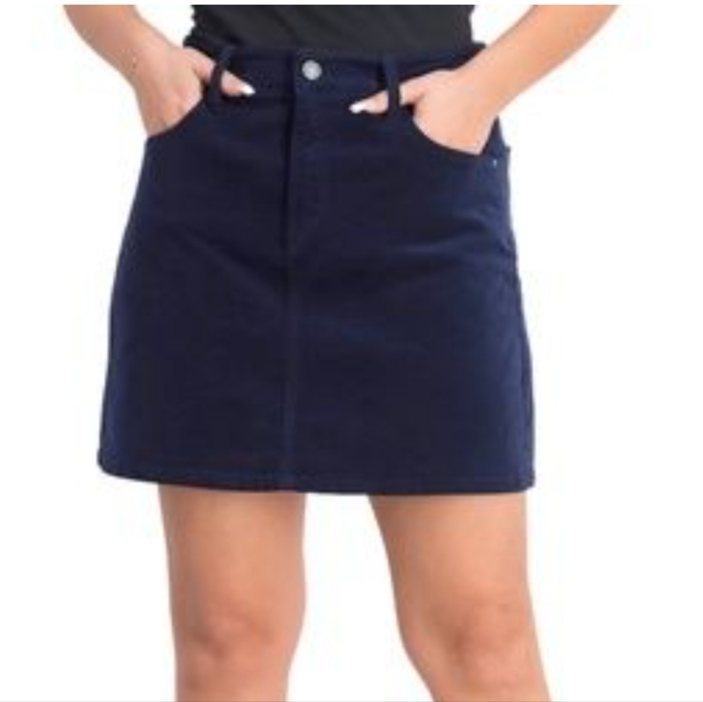 Market & Spruce blue corduroy stretch mini skirt cotton blend size 4